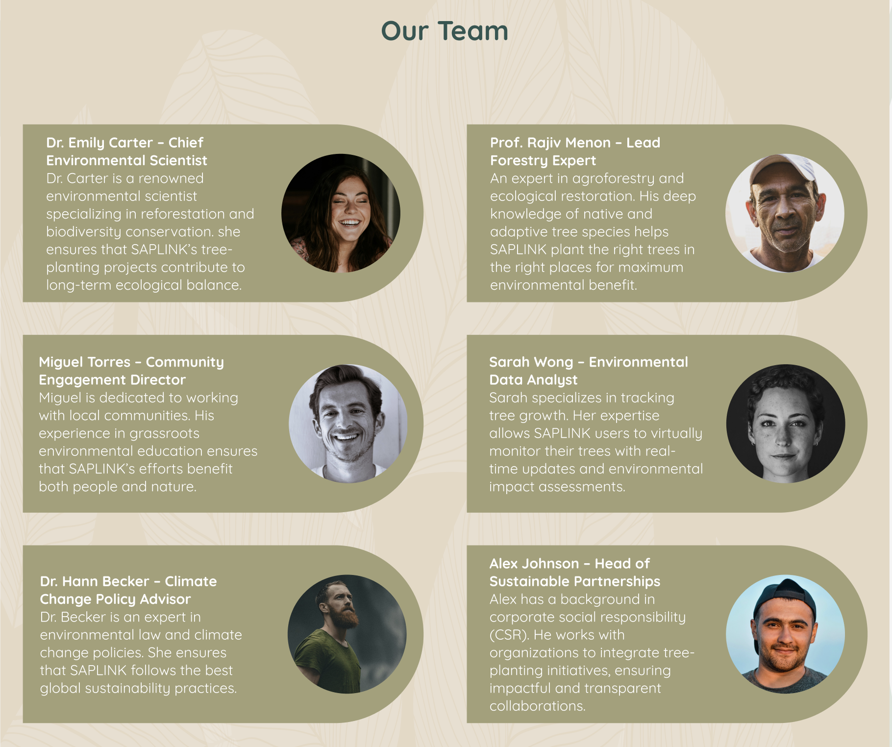 SAPLINK Our Team - Environmental scientists and sustainability experts